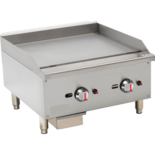 Qualita Premium Gas Griddle Smooth Plate 2 Burners 14kW Countertop EGG24S 60cm